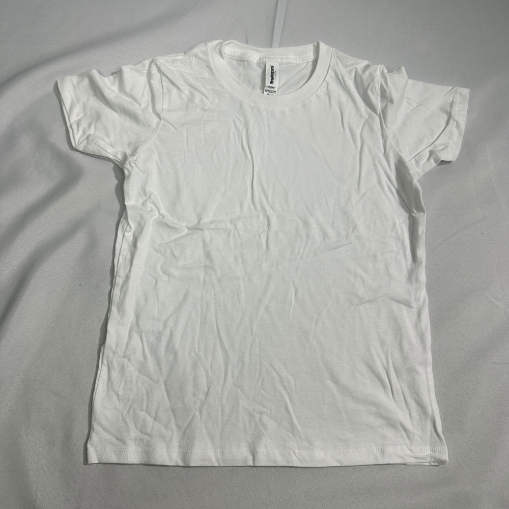 NWT Royal Apparel Cotton T-Shirt Youth M (10) White Basic Crew Neck Made in‎ USA